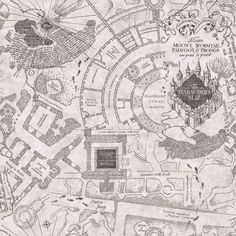 an old map showing the location of hogwart's castle and its surrounding grounds