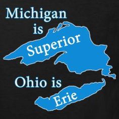 a red shirt with the words michigan is supervisor, ohio is fire on it