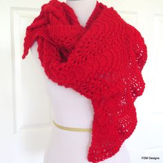 FREE SHIPPING in the domestic US This beautiful hand knit shawl is a vibrant red. It is so soft and cozy. It is a medium weight and can be wrapped around your neck if the wind kicks up. You can use this as a prayer shawl or a meditation shawl. Made from 100% acrylic yarn, so no itch or scratch. The edges are slightly scalloped and finished in a crochet stitch to add some flair. Measurements: Length: 68 inches, 172 cm Width: 22 inches, 56 cm We try very hard to get the colors accurate but all mon Meditation Shawl, Hand Knit Shawl, Prayer Shawl, Knit Shawl, Knit Lace, Lace Shawl, Crochet Stitch, A Prayer, Knitted Shawls