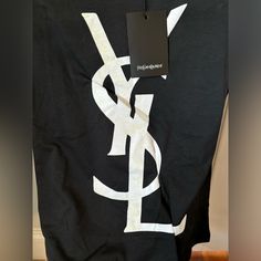 Brand New With Tag. Please Look Carefully At Pictures. Has Minor Defects Ysl Shirt, Black Logo, Tshirt Logo, Tshirt Colors, Yves Saint Laurent, Saint Laurent, Brand New, Womens Tops, Tops & Tees