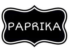 the word pappika written in white ink on a black and white sticker