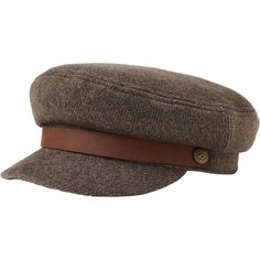 Casual Wool Cap, Casual Brown Brimmed Mini Hats, Brown Brimmed Casual Mini Hats, Casual Brown Mini Hat With Short Brim, Casual Brown Adjustable Mini Hat, Fitted Casual Felt Flat Cap, Fitted Casual Felt Hat Flat Cap, Casual Adjustable Wool Cloche Hat, Casual Brown Brimmed Beret