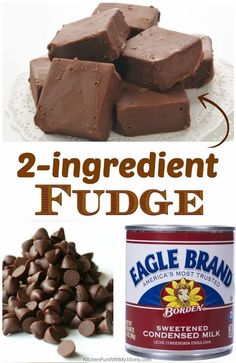 two ingredient fudge is an easy treat for the whole family to enjoy and eat