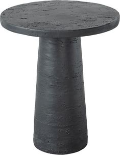 a round concrete table on a white background