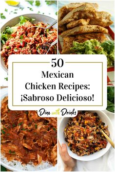 Collage of 4 mexican chicken recipes. Mexican Food Recipes With Chicken, Mexican Chicken Recipe, Mexican Dinner Ideas Authentic, Restaurant Chicken Recipes, Mexican Recipies, Taco Tuesday Recipes, Mexican Dinner, Easy Taco