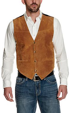 Scully Men's Tan Suede Vest with Satin Back | Cavender's Western Vest, Vest For Men, American Frontier, Suede Vest, Cowboy Style, Tan Suede, Vest Dress, Black Satin, Vest Jacket