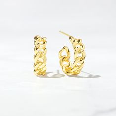 Make a fun, fashionable statement with these hoop earrings! They're perfect for day or night! - - - D E T A I L S - - - * Made of 925 Sterling Silver * THICK plating of 14k Gold or Silver * Sold as a PAIR * Nickel-free & Hypoallergenic ➢ MEASUREMENTS: ‣ Diameter: 18mm ‣ Thickness: 6mm ♥︎ ♥︎ ♥︎ Model Details ♥︎ ♥︎ ♥︎ 2nd Hole- https://www.etsy.com/listing/1154500077/tiny-ball-stud-earrings-ball-studs-stud?click_key=4ca87758504c3085fba77da38a1dfd8a9801fd70%3A1154500077&click_sum=dce94540&ga_search Small Hoop Earrings With Adjustable Chain, Chain Hoop Earrings For Gifts, Hoop Chain Earrings For Gift, Hoop Earrings As Gift, Modern Hoop Earrings With Chain Detail, Trendy Hoop Earrings With Chain Detail, Chunky Earrings, Initial Jewelry, Gold Hoop