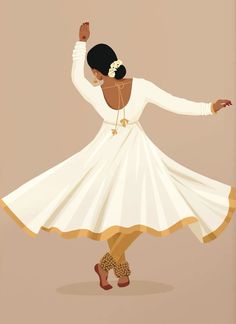 a woman in a white dress is dancing