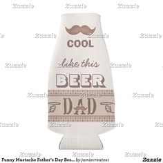 a bottle with the words cool, take this beer and a mustache on it