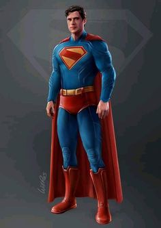 a man in a superman costume standing with his hands on his hips