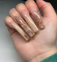 Brown Marble Nails, Ombre Acrylic Nails, White Acrylic Nails, Glow Nails, Dope Nail Designs, Classy Acrylic Nails