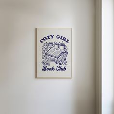 a book club poster hangs on the wall