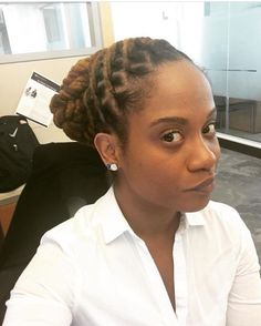 Locs Professional Styles, Stylish Bun, Natural Hair Stylists, Dreads Girl, Dread Hairstyles