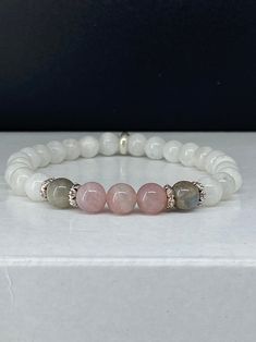 Energy Protection, Healing Gemstone Bracelets, Hormone Balance, Labradorite Bracelet, Rose Quartz Bracelet, Moonstone Bracelet, Crystal Beads Bracelet