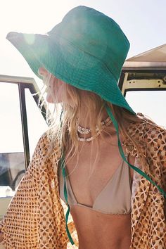 Perfect for outdoor adventures, this so classic bucket hat features a wide, floppy brim in a washed design and straps that tie under the chin. * Unstructured style * Adjustable fit | Lake Washed Bucket Hat by RAHI at Free People in Green Cute Bucket Hat, Bucket Hat Outfit, Fashion Outfits Dresses, Boat Hat, Outfits Dresses, Wardrobe Planning, Sun Hats For Women, Fashion Now, Comfy Sweaters