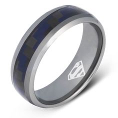 The Clark Kent™️ - Men's Wedding Rings - Manly Bands Wedding Band Rings, Boy Next Door, Superman Logo, Tungsten Wedding Band, Ring Storage, Phone Booth, Tungsten Wedding Bands, Clark Kent, Black Plates