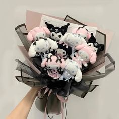 Sanrio kuromi my melody Bouquet Kuromi Plush, Acrylic Nails Coffin Short, Build A Bear, Anime Figures, Lovely Gift, Doll Toys