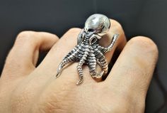 Octopus Jewelry, Octopus Ring, Octopus Necklace, Octopus Tentacles, Sea Animal, Animal Rings, Exclusive Gift, Skull Ring, Kraken