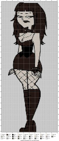 a cross stitch pattern with an image of a woman