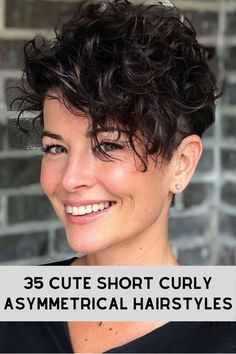 Short Curly Asymmetrical Hairstyle Ideas >> The undercut pixie gets a makeover! This edgy style combines a short undercut with long, wavy side hair for a perfect blend of bold and feminine. Click here to check out more cute short curly asymmetrical hairstyles. Short Hair With Shaved Undercut, Long Curly Undercut, Curly Pixie Undercut, Asymmetrical Pixie Edgy Fine Hair, Short Wavy Pixie Haircut, Curly Pixie Cuts Naturally, Curly Hairstyles Undercut, Asymmetrical Pixie Edgy, Undercut Hairstyle For Men