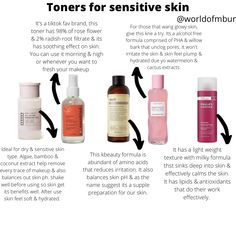 Looks out for these toners which are super excellent for sensitive skin Drugstore Toner For Combination Skin, Toner For Dry Sensitive Skin, Best Toner For Sensitive Skin, Best Skincare For Sensitive Skin, What Does Toner Do Skin Care