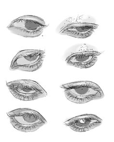 several different types of eyes are shown in this drawing