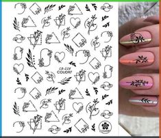 Looking for nail designs that are both fashionable and practical? Dive into our idee unghie corte collection and discover trendy designs that are perfect for everyday wear.\n Valentine Nail, Geometric 3d, Stripped Nails, Lines On Nails, Abstract Face, Letter Stickers, Decoration Stickers