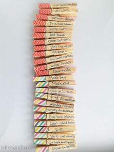 several matchesticks are stacked on top of each other with words written on them