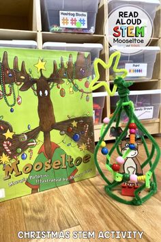 Design a Mooseltoe Christmas Tree in this amazing Christmas READ ALOUD STEM™ Challenge by Carly and Adam! In this Christmas STEM Challenge, students design and build a Mooseltoe Tree! STREAM Literacy Integration: This Activity is the perfect companion to Mooseltoe by Margie Palatini. #christmas #school #classroom #readaloudstem #steam #stem #stemlearning #mooseltoe #activitiesforkids #carlyandadam #readalouds #tpt #teacherspayteachers #stemchallenge #christmastree #fun #teach #teacher Christmas Read Alouds, Elf School, December Centers, Homeschool Units, Coding Challenges