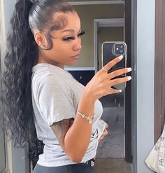 Slicked Back Ponytail, High Ponytail Hairstyles, Hair Laid