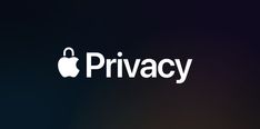 the logo for privacy is displayed on a black and white background with an apple in the center