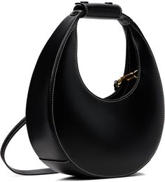 Structured buffed leather shoulder bag in black. · Press-stud tab at integrated carry handle · Adjustable and detachable crossbody strap · Magnetic tab at open throat · Zip pocket at interior · Suede lining · Contrast stitching in white · H5 x W9 x D3 · Total height: H11 Supplier color: Black Staud Top Handle Evening Shoulder Bag, Luxury Staud Shoulder Bag With Removable Pouch, Staud Satchel Shoulder Bag For Evening, Modern Staud Shoulder Bag With Handle Drop, Staud Leather Evening Shoulder Bag, Staud Leather Shoulder Bag For Evening, Staud Bags With Top Carry Handle For Everyday, Staud Formal Bags With Top Carry Handle, Staud Formal Bag With Top Carry Handle