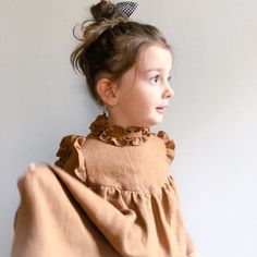 Toddler Long Sleeve Dress, Linen Gown, Kid Dress, Girls Fall Dresses, Toddler Girl Fall, Tie Neck Shirt, Christmas Dress Baby, Dress Baby Girl, Wood Buttons