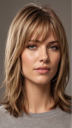 17 Medium Size Hair with Layers- #Hair #Layers #Length #Medium Check more at https://howcandothis.com/hairstyleideas/17-medium-size-hair-with-layers-2/ Should Length Hair Styles, Mom Haircut, Shoulder Length Hair With Bangs, Hair With Layers, Layered Haircuts For Medium Hair, Gorgeous Hairstyles, Hairstyles And Haircuts, Medium Length Hair With Layers