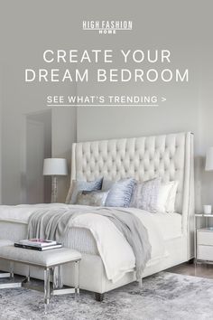 a white bed sitting in a bedroom on top of a rug