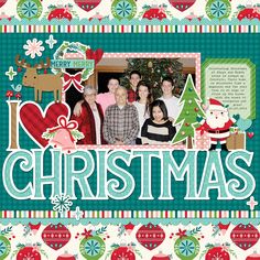 a christmas card with an image of people in front of it and the words merry