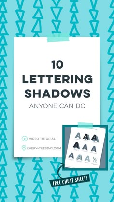 the front cover of 10 lettering shadows anyone can do, with an image of letters on