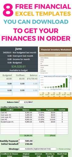 an image of a financial statement with the text 8 free financial excel templates you can download to get your finance in order