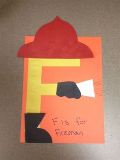 a fireman's hat made out of construction paper