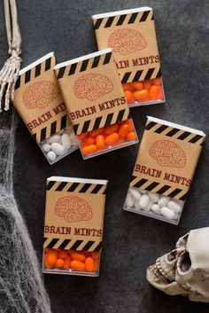 halloween treat bags with candies in them