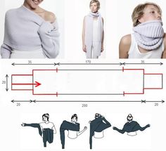 the diagram shows how to tie a scarf around your neck and shoulders in order to keep warm