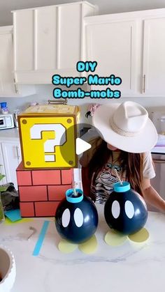 Trish 💕 Beautiful Lifestyle Blogger on Instagram: "DIY Super Mario Bomb-omb’s 💣 ⭐️ Comment “bomb” for the links! I thought it would be fun to create a 3D birthday backdrop for my Husband’s birthday 🥳 And when I saw these little bombs, I knew I had to make them! I used black balloons  Card stock paper, tape, and rope! I thought they turned out so cute! And they’re super easy to make! Tag me if you make your own! I’d love to see them! 😃 💣⭐️  . . #supermario #mario #mariobros #supermariobros #bomb #diy #diycrafts #diyhomedecor #diyprojects #diycraft #diyproject #diyparty #diypartydecor #party #partydecorations #partydecor #partyideas #partydecorations #partytime #partyinspiration #partyballoons #balloons #partyplanner #partydetails #partydecoration #partyplanning #makeitwithmichaels #hob Mario Banana Peel Diy, Diy Super Mario Backdrop, Mario Birthday Party Dollar Tree, Mario Backdrop Birthday Party Ideas, Diy Mario Banana Peel, Mario Bros Birthday Party Decoration, Mario Party Balloons, Mario Party Themed Food