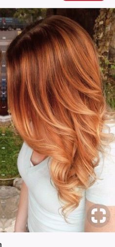 Red Balayage Hair, Red Copper Hair Color, Red Blonde Hair, Red To Blonde, Strawberry Blonde Hair, Hair Red