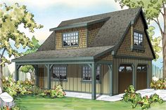 this is an artist's rendering of the cottage style house plans for small homes