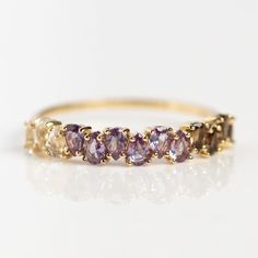 Shop the Solid Gold Ombre Birthstone Ring. These stackable birthstone rings are the perfect way to represent yourself and your loved ones. May Emerald, Strawberry Crystal, Stackable Birthstone Rings, Engagement Ring Dainty, Birthstone Ring Mothers, Family Ring, Gold Ombre, Ombre Pattern, Local Eclectic