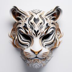 Japanese Tiger, Tiger Mask, Ceramic Mask, Coffee Shop Aesthetic, Tiger Design, Masks Masquerade