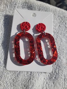 Light, shiny curls of geometric shape. Shiny and light Handmade Gifts For Her, Red Glitter, Jewelry For Women, Oval Shape, Geometric Shapes, Handcrafted Jewelry, Jewelry Earrings Dangle, Gift For Her, Dangle Drop Earrings