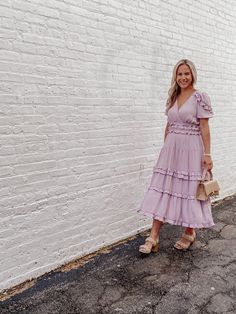 White Sox Baseball, Baseball Socks, Braided Sandals, Ruffled Dress, Puff Sleeve Dress, Lilac Dress, Dress Spring, Easter Dress, Puffed Sleeves Dress