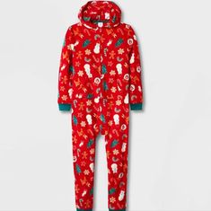 Girls' Christmas Print Union Suit - Cat & Jack Red #57-S- #2-Xs #7-S #32-Xs Xmas Pajamas, Union Suit, Girls Tie, Girls Red, One Piece Pajamas, Christmas Print, Hooded Blanket, Print Pajamas, Print Blanket