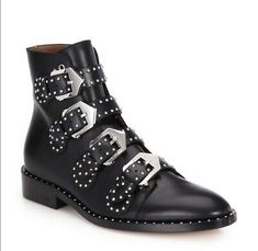 (eBay) Givenchy Prue Leather Studded Buckle Boots Luxury Spring Boots With Buckle Closure, Luxury Edgy Combat Boots For Fall, Luxury Formal Boots With Studded Outsoles, Luxury High-top Moto Boots For Women, Luxury Medium Width Boots With Buckle Closure, Luxury Modern High Ankle Moto Boots, Luxury Women's Closed Toe Moto Boots, Luxury Moto Boots With Buckle Closure And Square Toe, Luxury Moto Boots With Buckle Closure And Pointed Toe